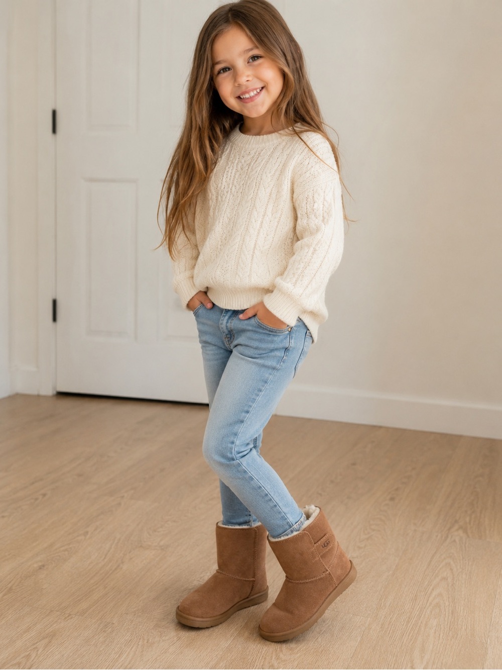 UGG Kids Classic Boots Brown Suede Shearling Lined Size 12